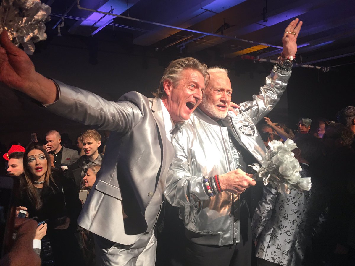 Walking the runway for <a href="/itsnickgraham/">Nick Graham</a> #Mars collection WAS as easy as walking on the moon. #NYFWM