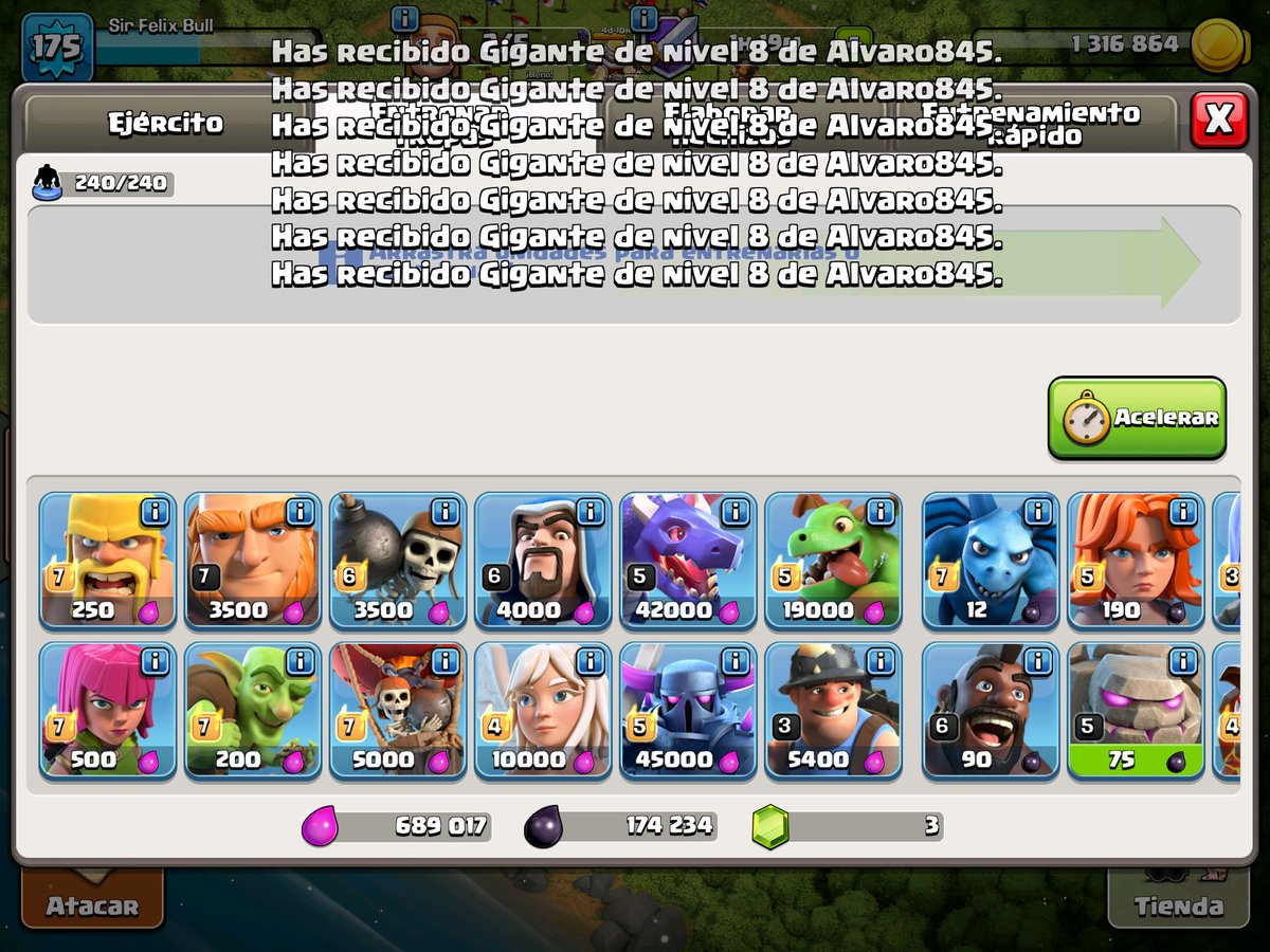 Felixjonadab's tweet photo. Como jugador vicioso de ese juego puedo estar FELIZ, mis 2 youtubers Favoritos me han donado tropas @Alvaro845 y @JoseanSch, 😎😱Keep Clashing https://t.co/ghOseUMgp1
