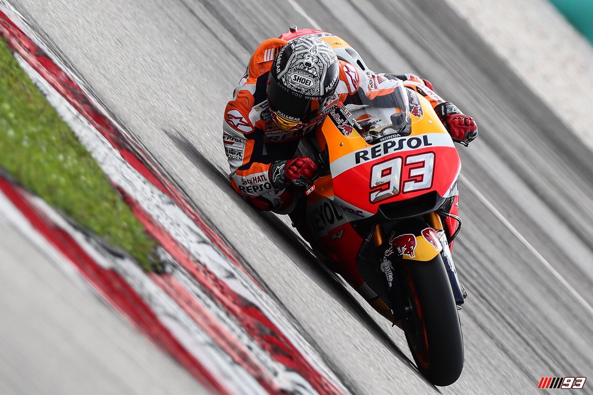 marcmarquez93's tweet photo. Segundo día de test! ✅ Second test day! #malaysia #sepang #preseason #2017startsnow https://t.co/AtMkKwB1I3