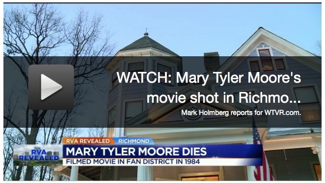 DogtownDish's tweet photo. Mark Holmberg Does Story On Mary Tyler Moore Movie Filmed In Manchester #rva #manchesterrva - https://t.co/Sv0YmtEztq https://t.co/pUTpHJLIRB