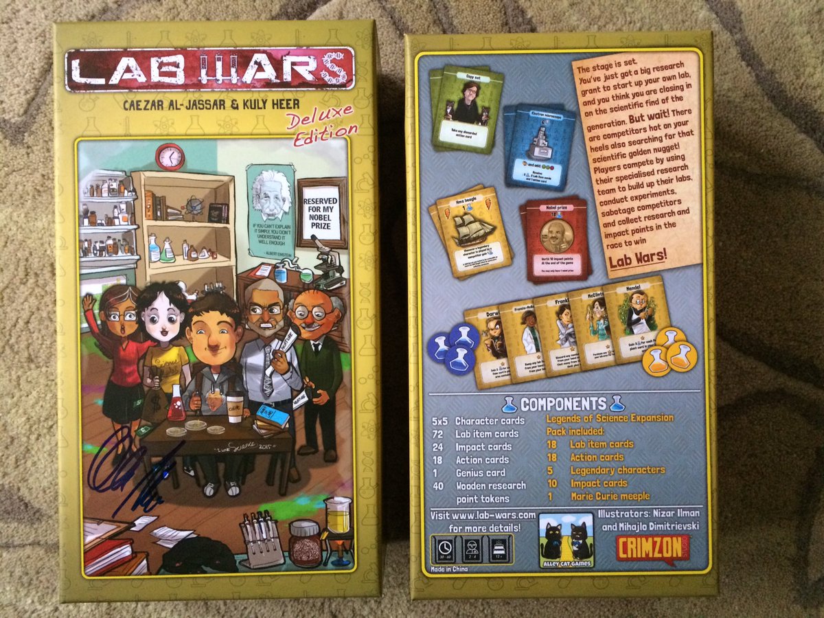 CamTrainAssoc's tweet image. Just taken delivery of science game @labwarsgame from the man who made it @CAljassar. Very keen to have a game #bgdevcon #phdchat #ecrchat