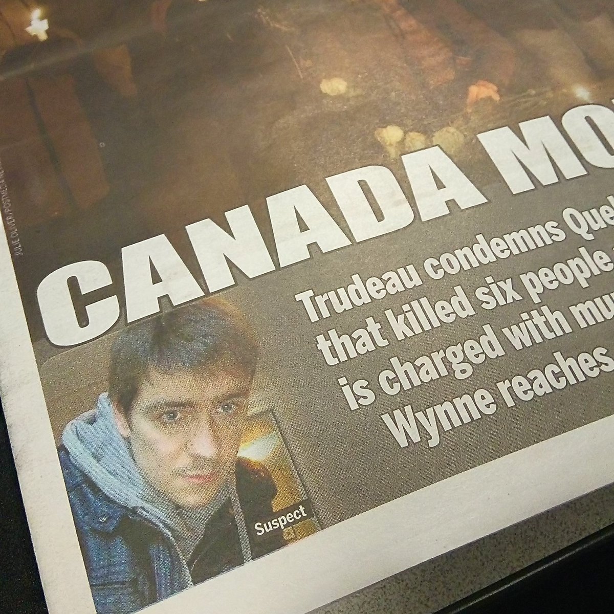 RAQAD's tweet photo. No words of terrorism on this page.But they made sure 2 call the gun man a 'SUSPECT'. #Terrorism #QuebecCity https://t.co/NvU8LHYib2