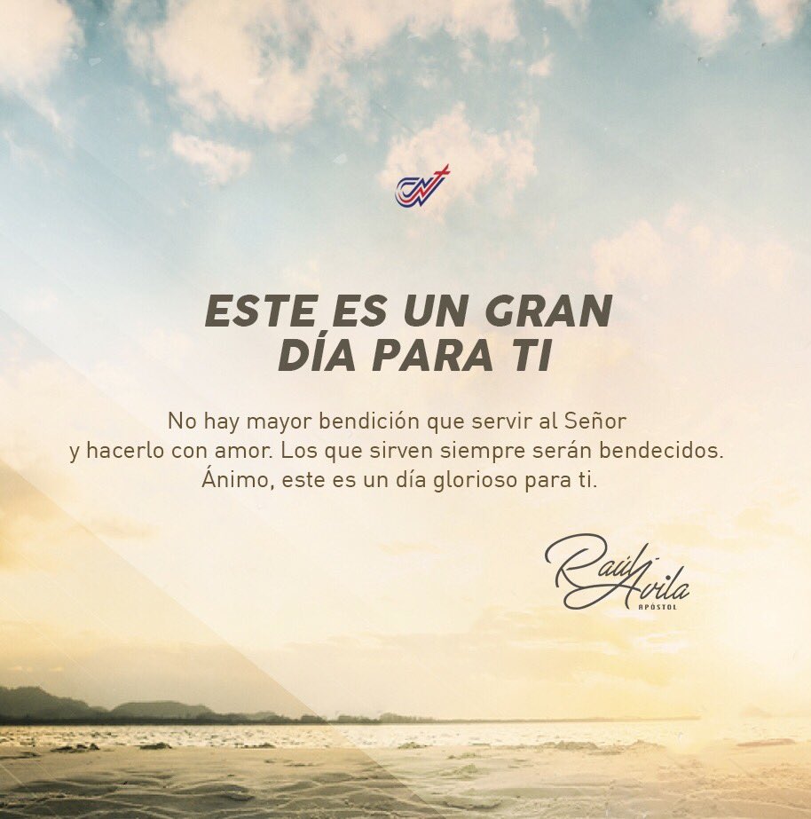 apraulavila's tweet photo. No hay mayor bendición que servir al Señor y hacerlo con amor. Los que sirven siempre serán bendecidos. Ánimo, este es un día glorioso. https://t.co/8pIZPNpaLw