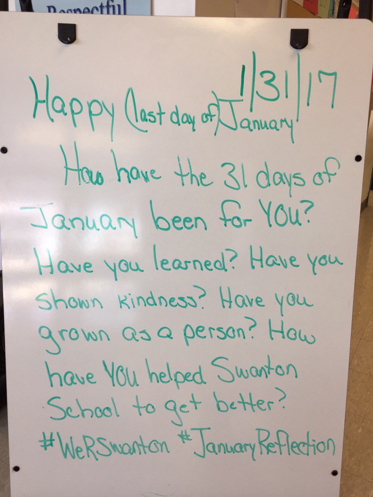 SwantonSchool's tweet image. Thoughts for the last day of January.  #WeRSwanton #JanuaryReflection