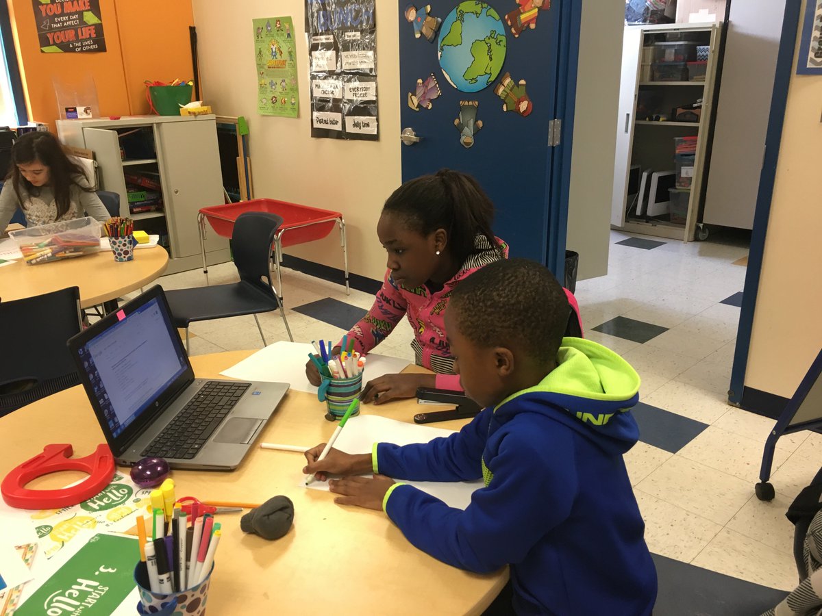 Grade 5 ambassadors <a href="/MPS_Waddell/">Waddell Elementary</a> research ways to say HELLO in different languages to prepare for #startwithhello week. #sandyhookpromise