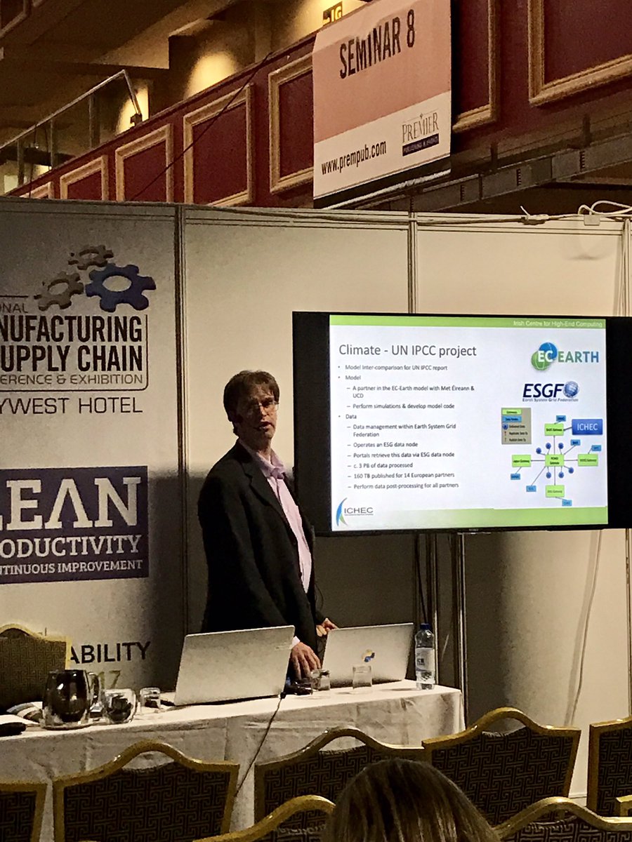 SustainSum's tweet photo. Alastair McKinstry, from @ichec  presenting; Negative Emissions Technologies: Curse or Salvation? Seminar one #sustainability17 https://t.co/J2pro2uSLz