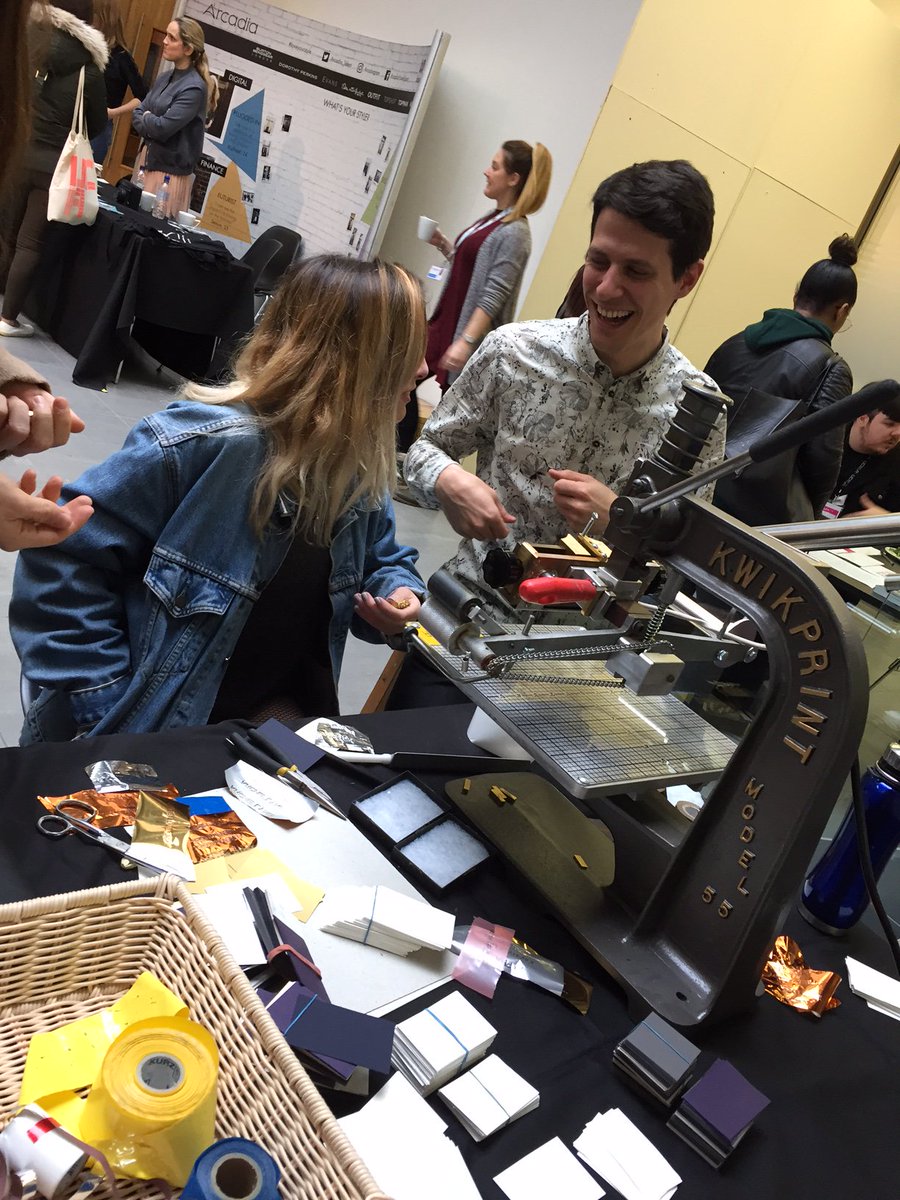UCA_Ltechs's tweet photo. Brilliant creative business cards workshop with Gianluca Craca at #Fashionfirst2017 - have you made yours yet? #UCAEpsom https://t.co/tXMSbCIZie