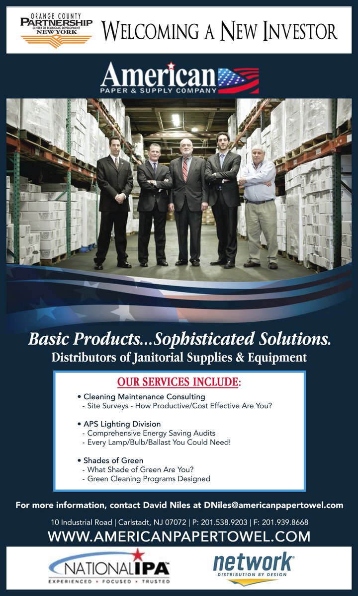 We would like to welcome American Paper &amp; Supply Company as our newest Investor! americanpapertowel.com