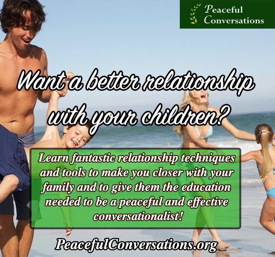 PeacefulConvos's tweet photo. Want a better relationship with your #children? Learn fantastic #relationship #techniques and #tools to make you closer with your #family! https://t.co/akL2PPs3Vp