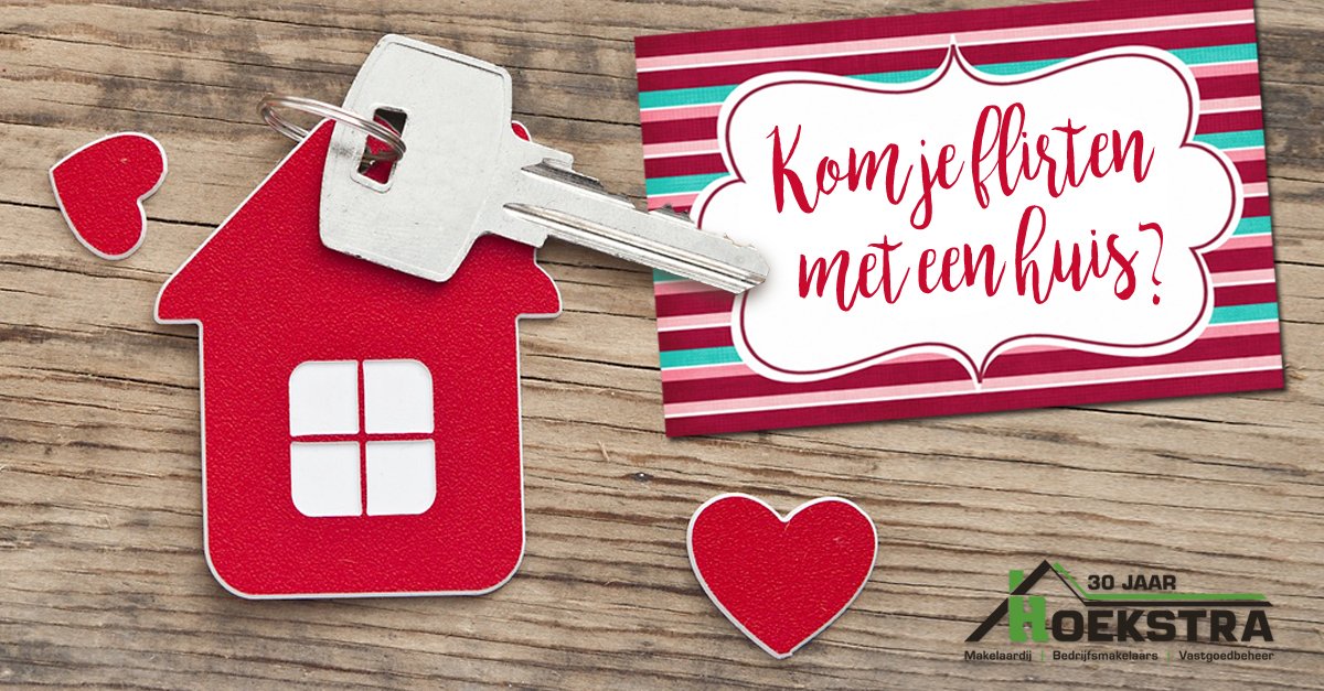 Op Valentijnsdag! ❤ kun je van 16:00 tot 17:00 uur ongegeneerd met verschillende woningen flirten. 🏡 → makelaardijhoekstra.nl/flirten/