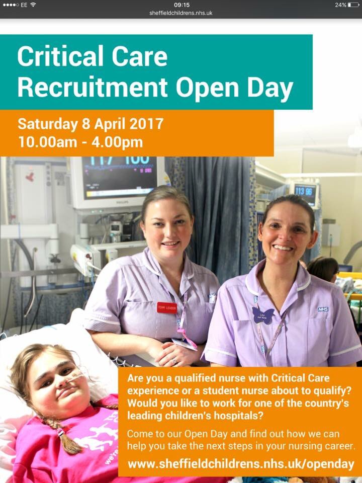 svbroadley's tweet photo. Come and join our fabulous team!! @SheffChildrens  #Sheffield  #sheffieldchildrenshospital #pccu #nhs #openday #togetherwecare🏩💜RT https://t.co/svpSYHc0yW