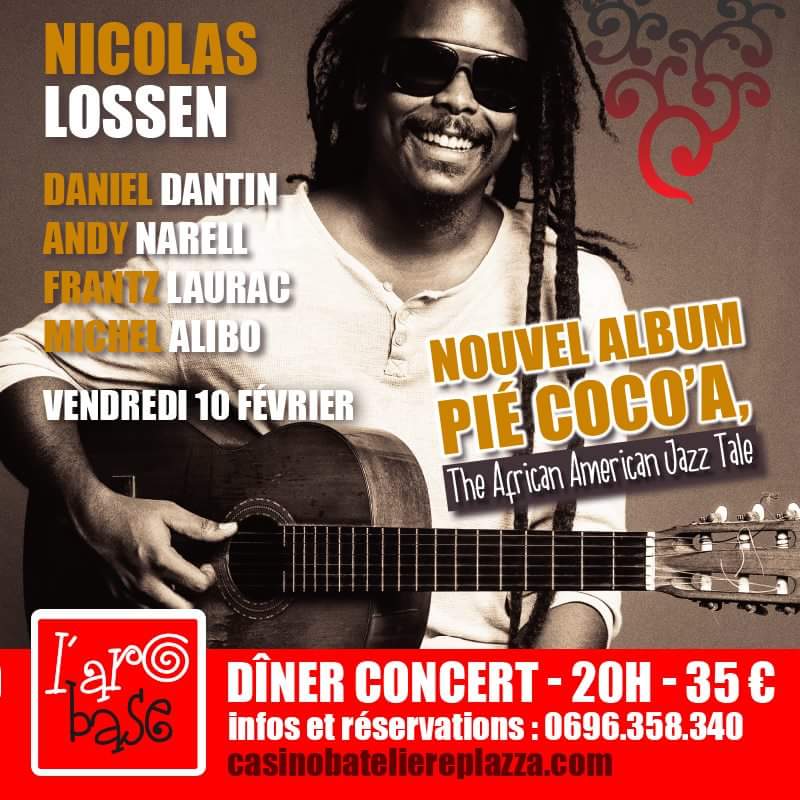 #Martinique #ArobaseEvent
#NicolasLOSSEN vous donne rdv le 10Fev17 pour la présentation de son nouvel album.
Infos/Résas : 0696.358.340