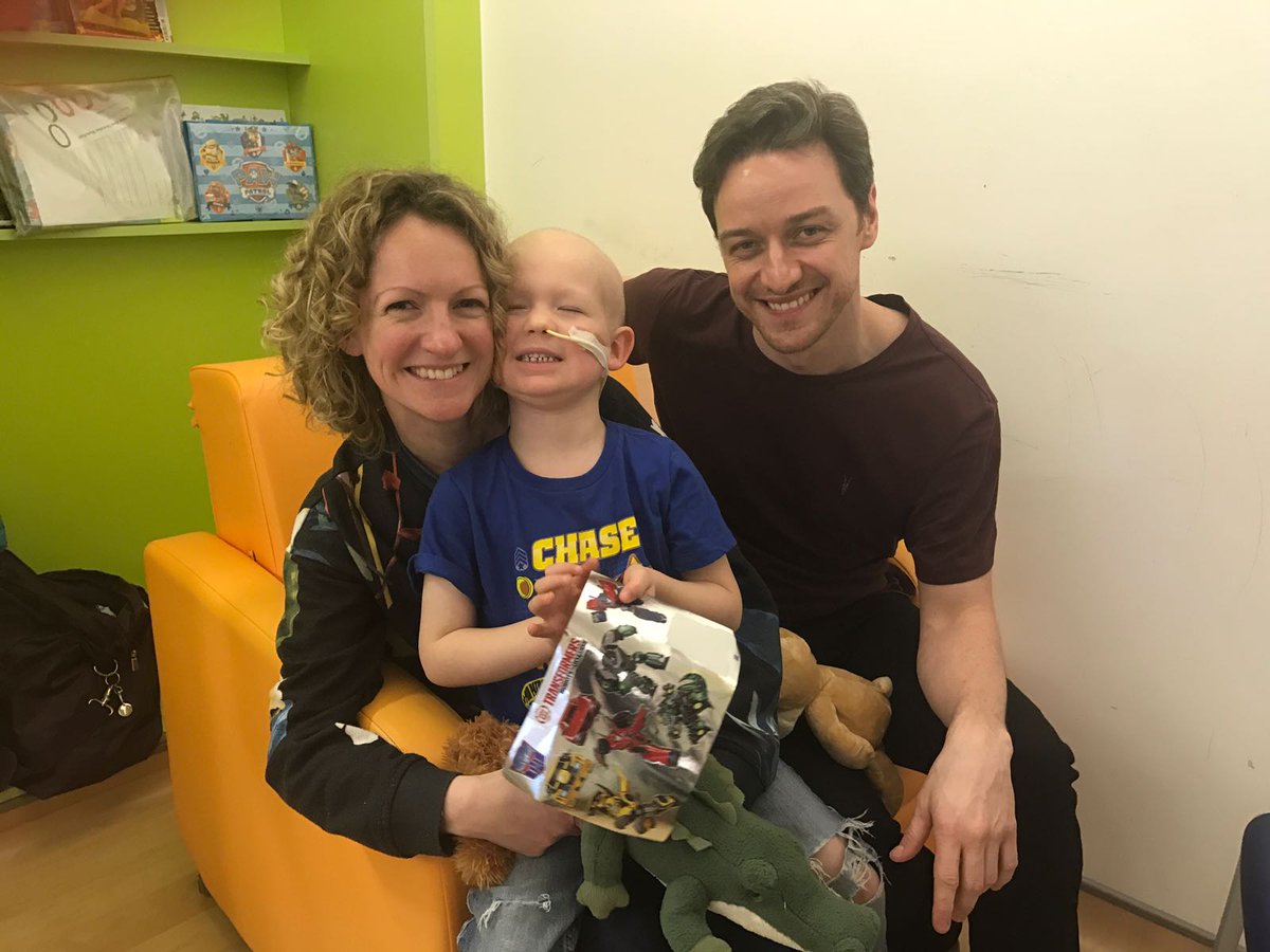 GiantPledge's tweet photo. Getting the #XMen onside for fighting ‘Tony the tumour’ with a visit from James McAvoy today #Kidswithcancer @royalmarsden https://t.co/o0Ct1mPWOr