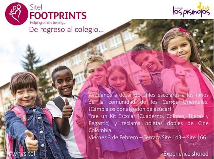 SitelColombia's tweet photo. ¡Contamos contigo! Let’s help others to belong! #WhySitel #Possibility #Appreciation  #Footprints #HelpOthersToBelong #CSR #BackToSchool https://t.co/LfIIHb1Hz5