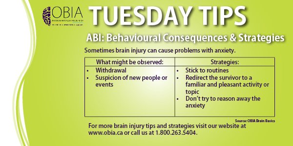 OntarioBIA's tweet image. #TuesdayTips - Strategies for problems with anxiety from #BrainBasics. Find out more in class or online: bit.ly/1MRyBIU