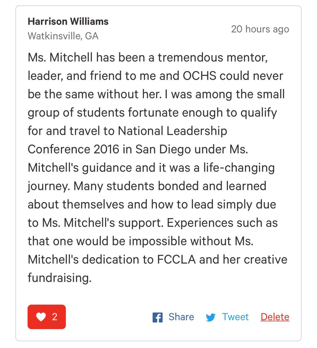 OCHS FCCLA tweet media