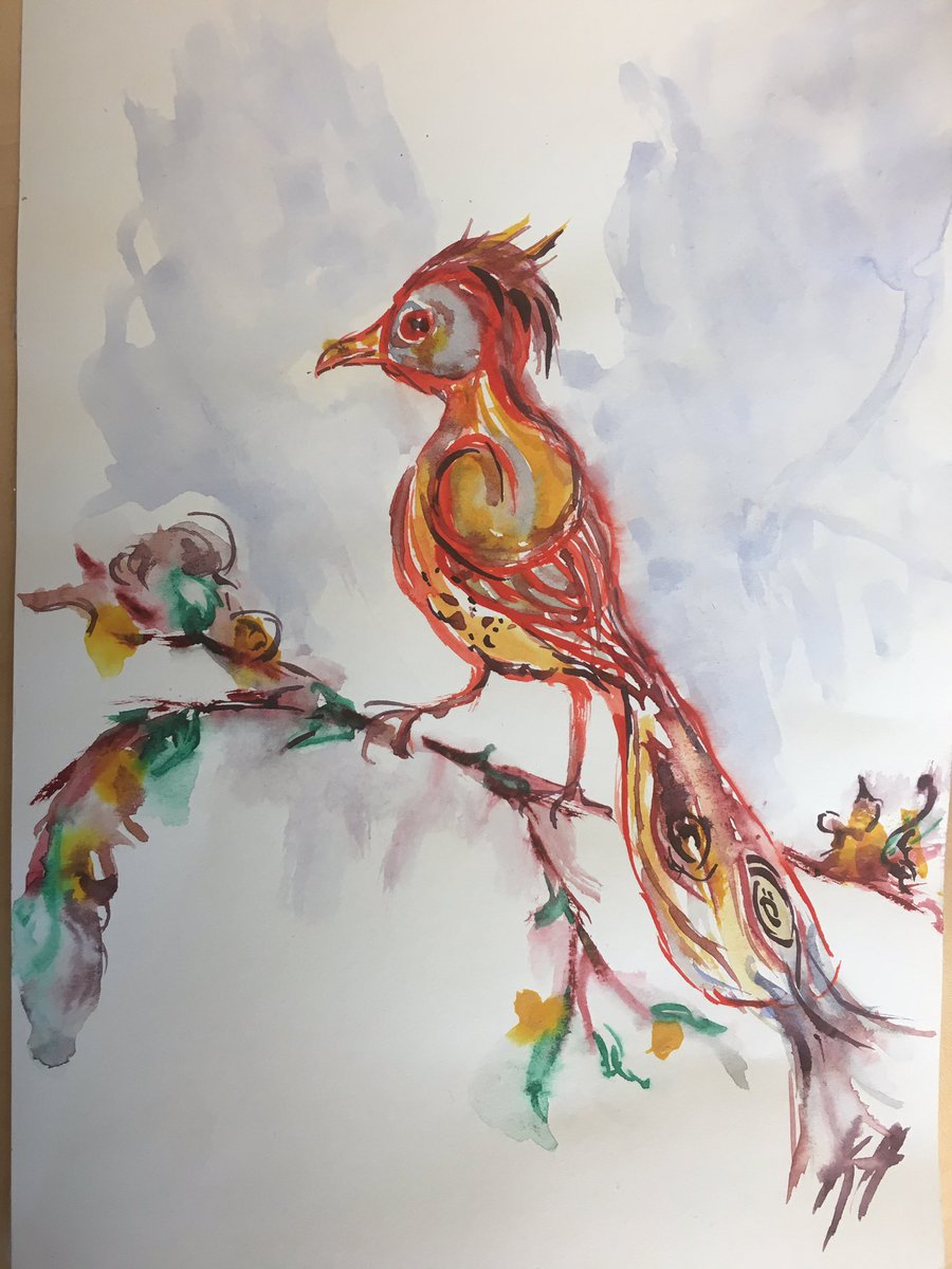 JacobienB's tweet image. Een lieve collega van de @violenhilversum maakte een prachtig schilderijtje voor mij. #afscheid #interim #ikgazemissen