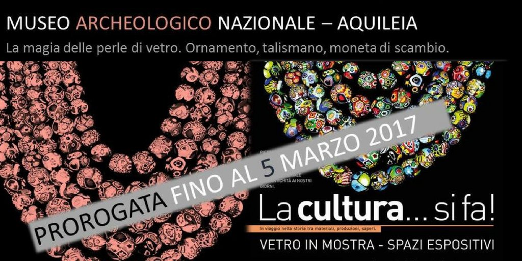 <<<BREAKING NEWS>>>
La magia delle perle di vetro veneziane e romane al Museo archeologico di #Aquileia è prorogata fino al 5 marzo!