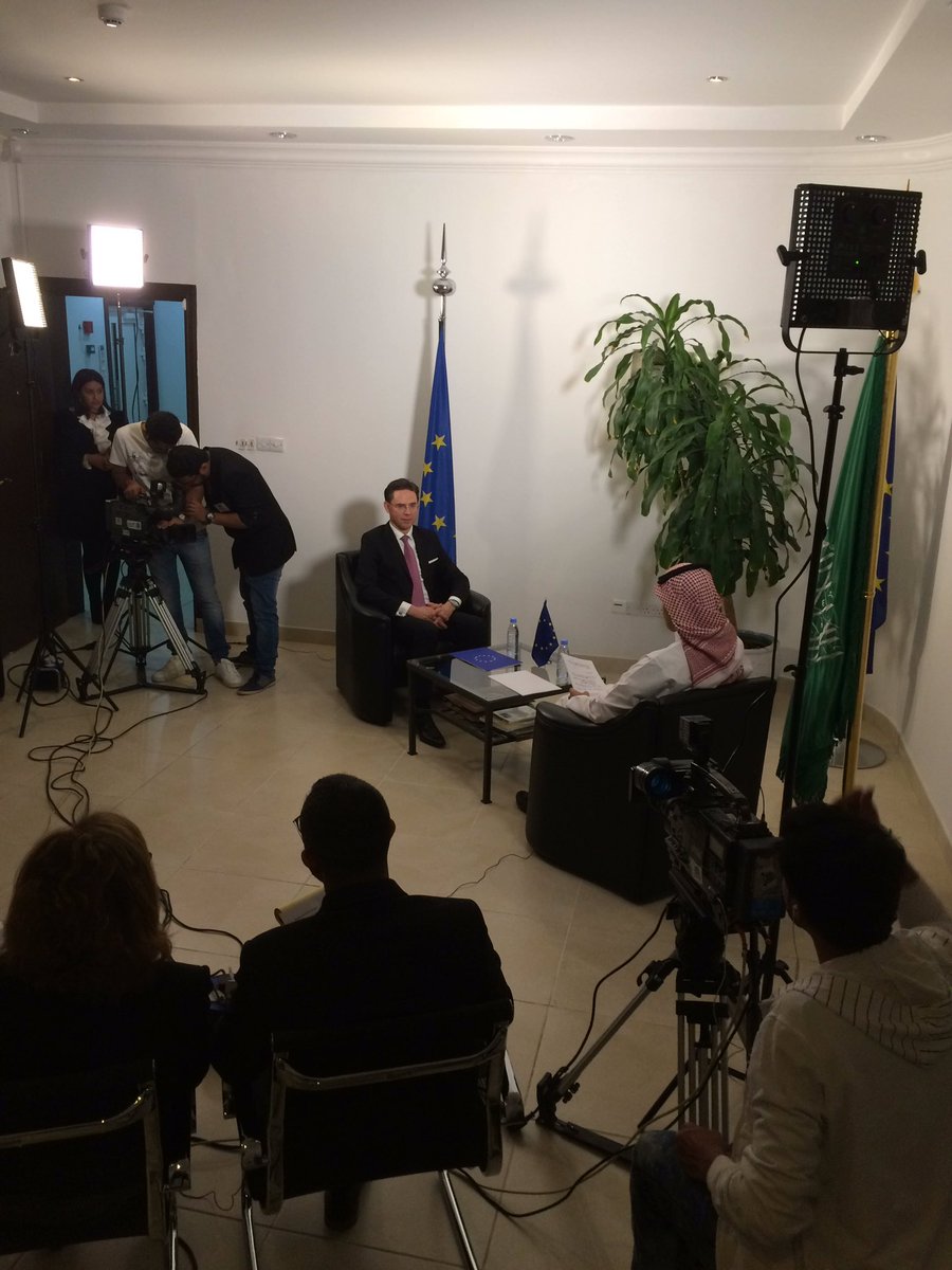 EdwardBannerman's tweet photo. Saudi TV interviews @jyrkikatainen after his visit to Gulf and prospects for closer trade and investment https://t.co/biHXNYeomz