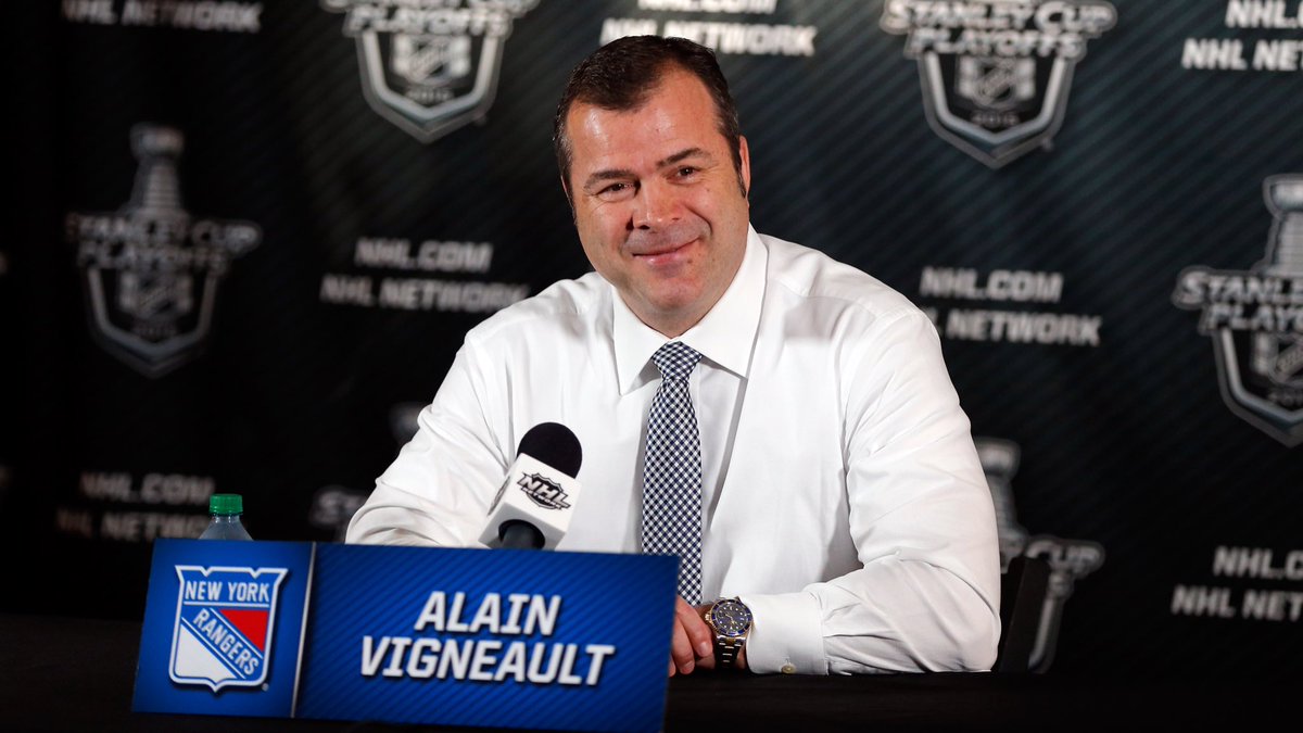 NYRangers's tweet photo. OFFICIAL: #NYR Head Coach Alain Vigneault has been signed to a contract extension. https://t.co/mAnOpGCiGc