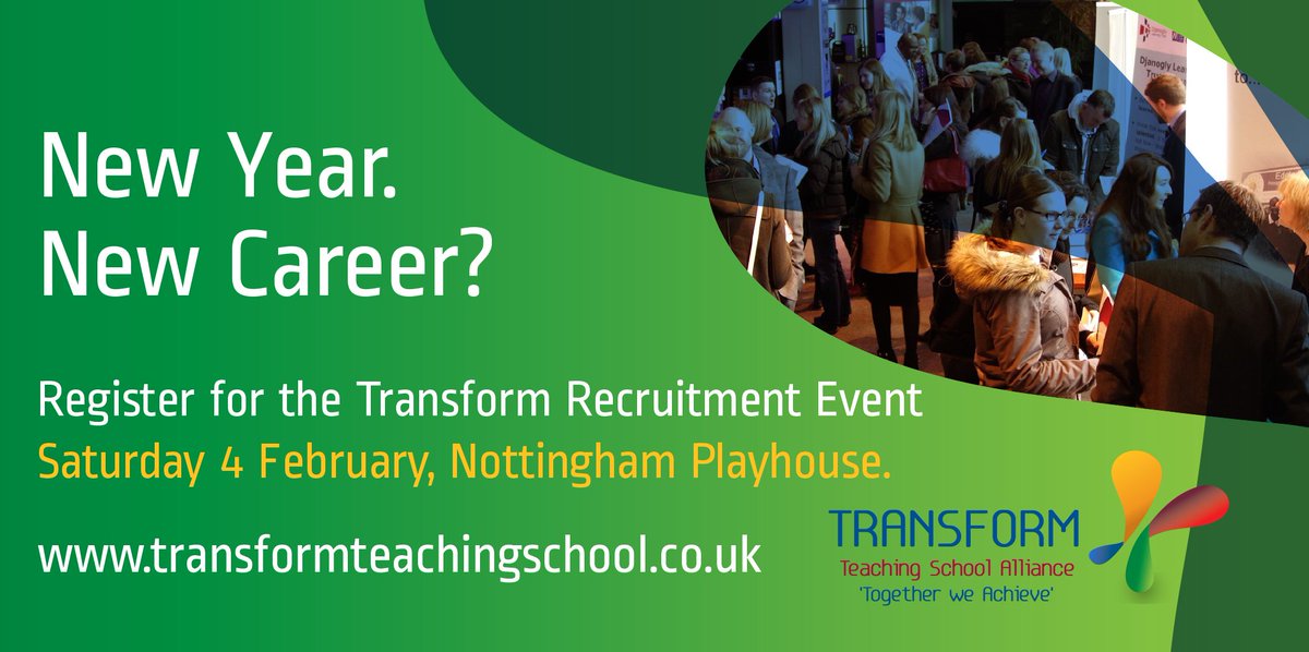 eteach's tweet photo. Kept your resolutions? Make 2017 the year of your career with @TransformTSA this Saturday! https://t.co/HA6urcBluS #RecruitingTogether https://t.co/Tuu5HeK3sy