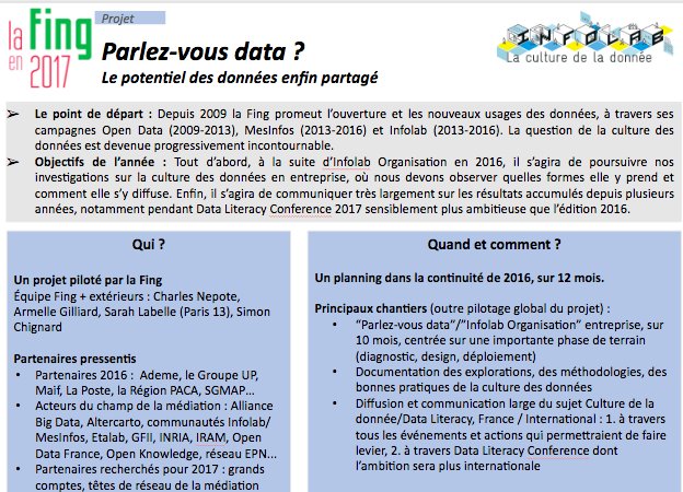 Parlez-vous data ?
La suite d'#infolabs organisation
en 2017
Vous en êtes ?
- groupes de travail
- séminaires
- Data Literacy Conference