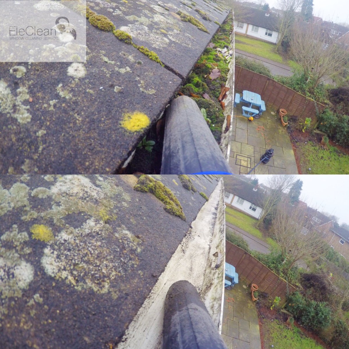 Ele_Clean's tweet photo. Gutter Clean from today - before &amp; after! 
https://t.co/9Zs5kcZD5D https://t.co/MVmZbxyIAl