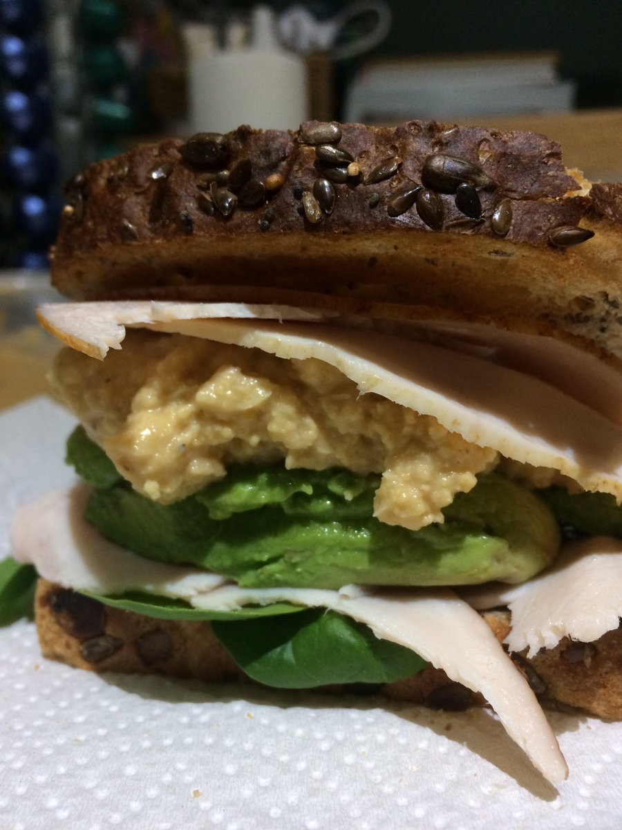 emwiggsy's tweet image. Big day of gym so an epic afternoon snack required! #turkey #avocado #seedbread &amp;amp; homemade hummus