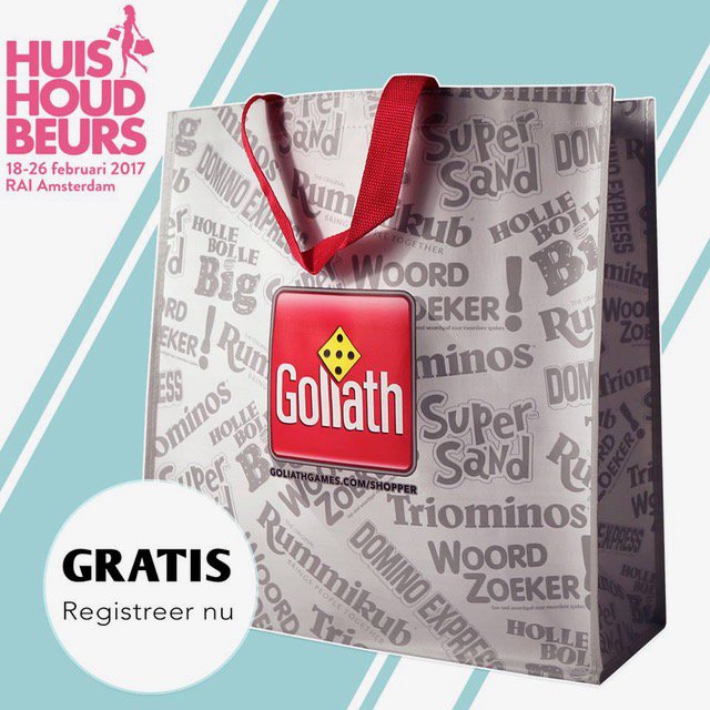 Ga je naar de Huishoudbeurs? Vergeet dan niet je te registreren voor de gratis shopper! goliathgames.nl/hhb/ #gratis
