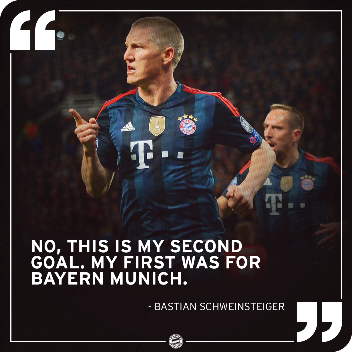 FCBayernUS's tweet photo. Bastian Schweinsteiger on his "first" Old Trafford goal...

#MiaSanMia https://t.co/xkTYzyfPUC