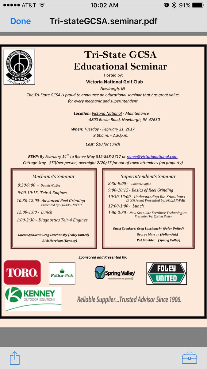 What a great opportunity.  Kudos to <a href="/ECCSuper77/">Jeff Sexton, CGCS</a> and the entire Tri-State board for a well thought out Seminar for little cost to all.