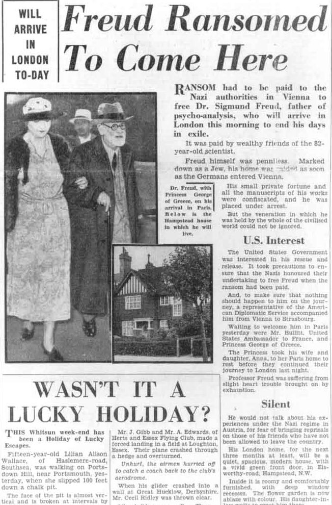 Freud came to the UK as a refugee thx to US <a href="/StateDept/">Department of State</a> intervention. His sisters weren't so lucky - they died in the camps. #RefugeesWelcome