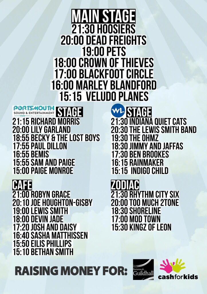 Join #shoreline for a day of music at Beating Heart 2017 in <a href="/PortsmouthGhall/">Portsmouth Guildhall</a>. Loads of great local acts and <a href="/thehoosiersuk/">The Hoosiers</a> <a href="/portsscene/">Portsmouth Scene</a>