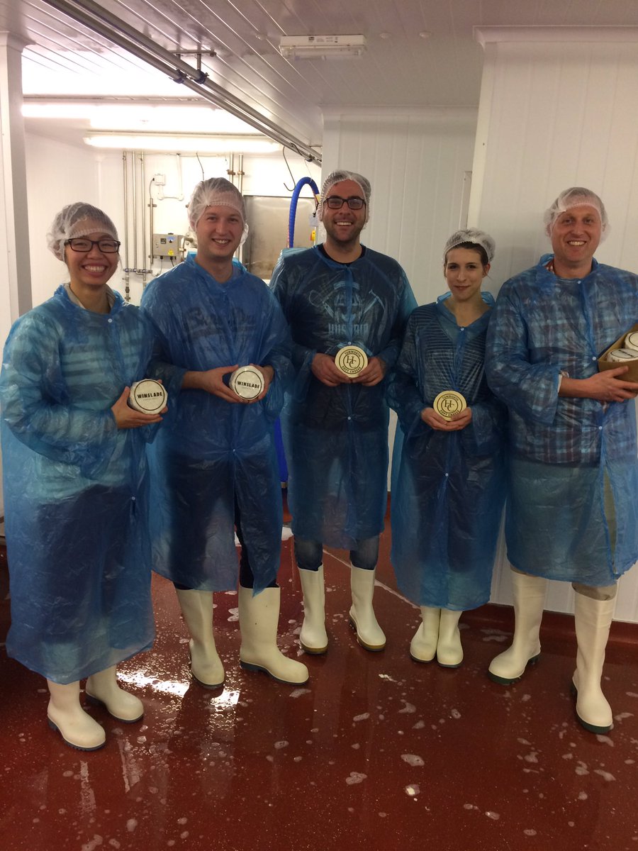 The team from @hartoverton having a tour and tasting at the creamery today #cheesemakers #chefs #Tunworth #Winslade #Hampshire