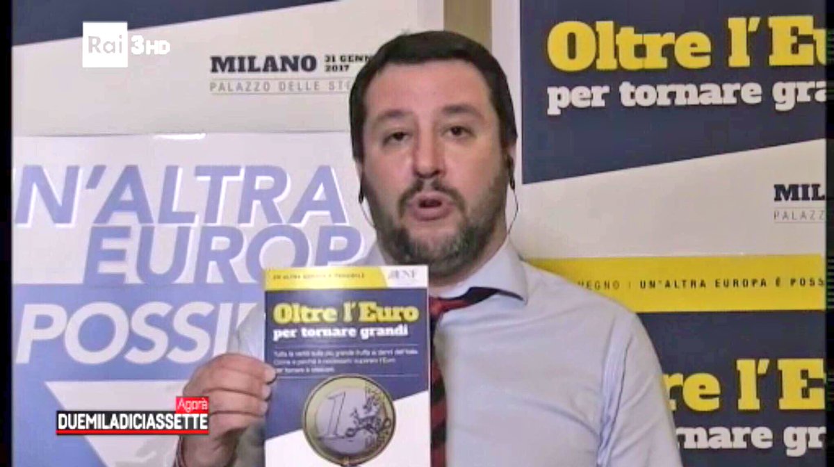 #Salvini: in corso ora a Milano un convegno per capire come andare #oltreleuro con i prof. Borghi e Bagnai. #Duemiladiciassette