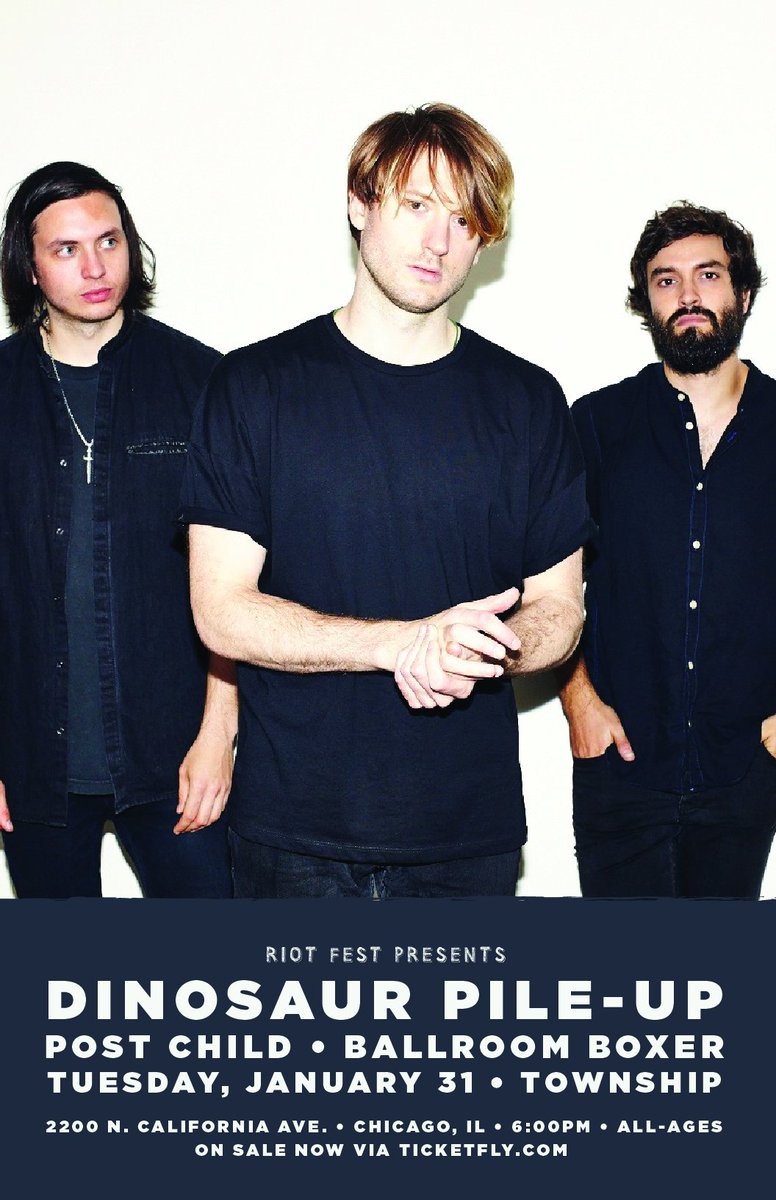 PostChildMusic's tweet photo. @townshipchicago tonight with @DINOSAURPILEUP and @ballroomboxer . Doors at 6pm.
#postchildmusic #postchild #township #dinosaurpileup https://t.co/Uufx61ea0h