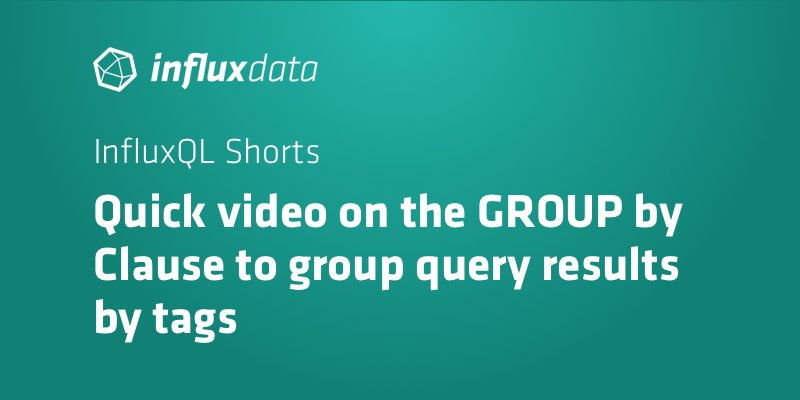 InfluxDB's tweet photo. Short video on the basics of #InfluxQL: learn how to use the GROUP by clause to group query results by tags https://t.co/0NcJKPdoCC https://t.co/kS2Bjuh6BC
