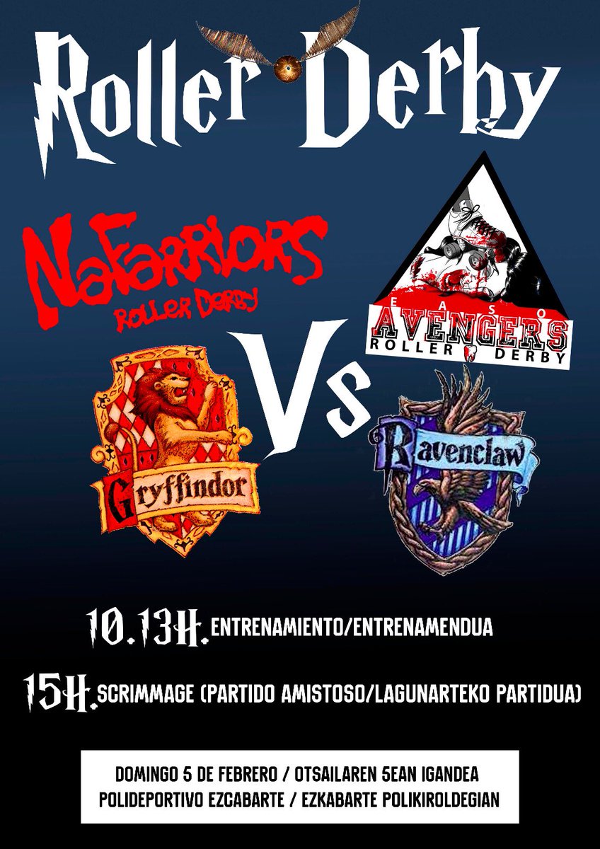 ¡Este domingo 5 tenemos jornada roller derby! Nuestras hermanas @EasoAvengers nos echan una mano,❤luego nos patearemos los culos...