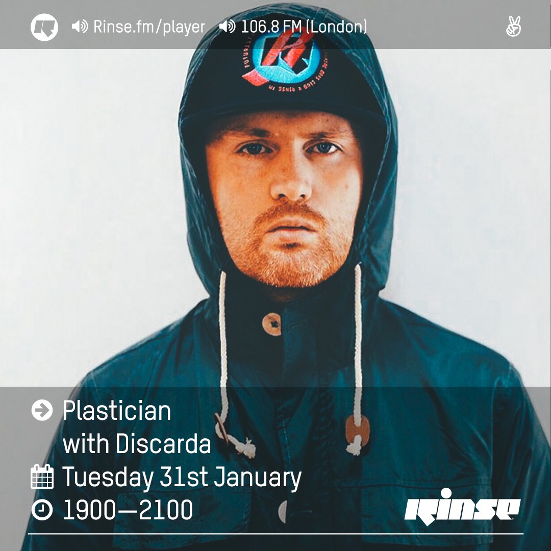 RinseFM's tweet image. Coming up after #DriveWithMaya @MayaJama it's @Plastician with @discarda! Lock in from 7pm #RinseFM