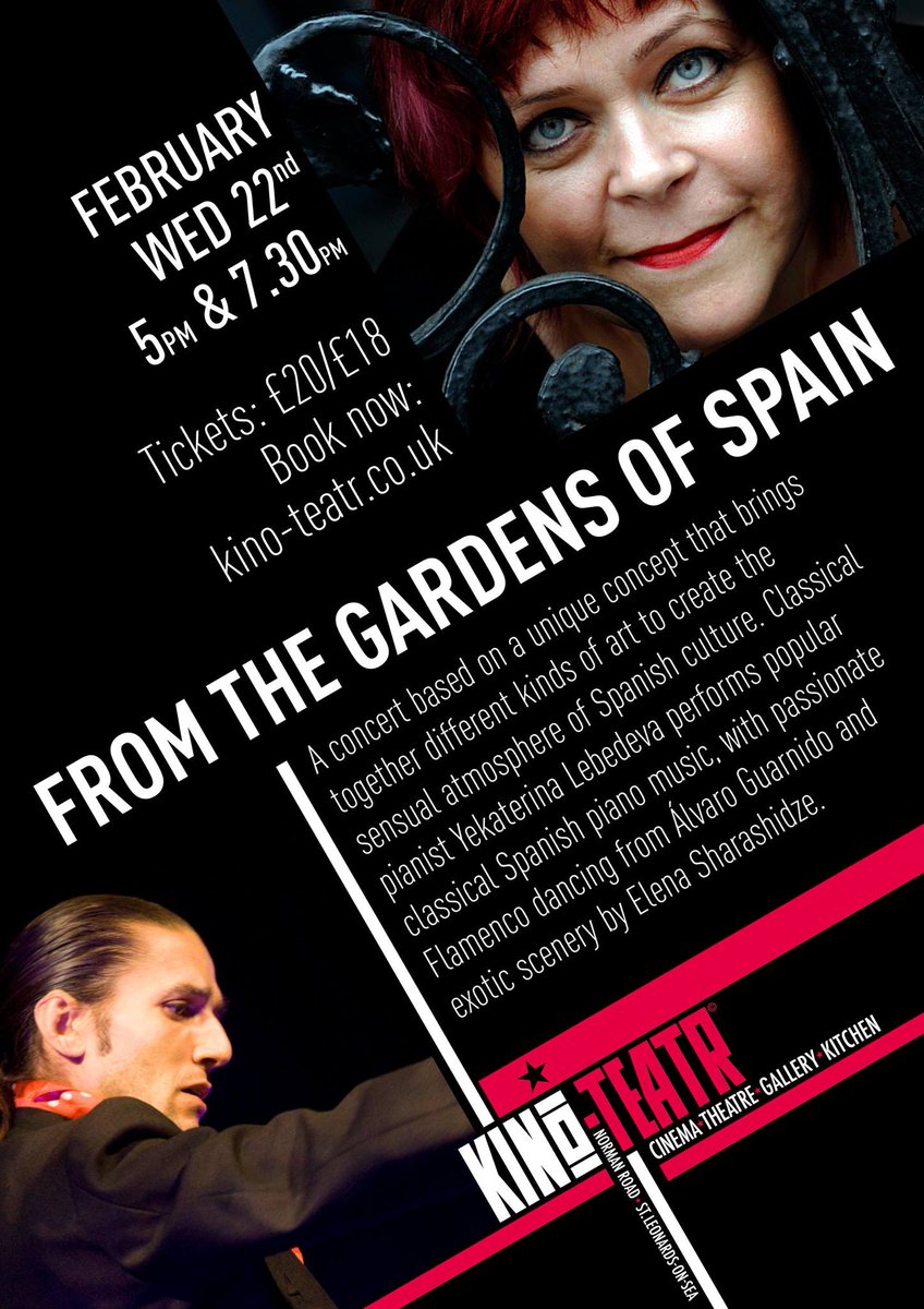 AlvaroGuarnido's tweet photo. Pianist Yekaterina Lebedeva performs popular classical Spanish piano music @KinoTeatrArts @FlamencoProduct 
Tickets https://t.co/vxefA2jhcO https://t.co/LvBpqDDJJs