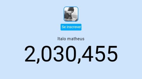 inventelira's tweet photo. ♡Atualização de inscritos do italo♡
•Divulguem
• #IR3M
•Canal: https://t.co/XWxeX1nZ9p https://t.co/VqQ3MeOlpu