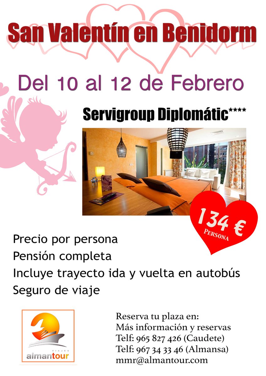 San Valentín en #Benidorm... vienes? Últimas plazas!