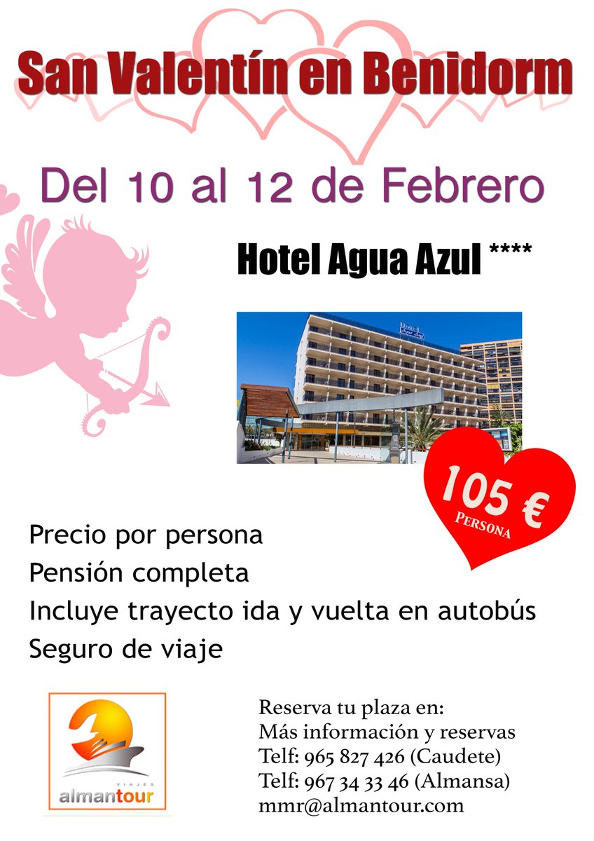 Nos vamos a Benidorm en San Valentín, dos días con viaje de ida y vuelta. ¿Que te parece?