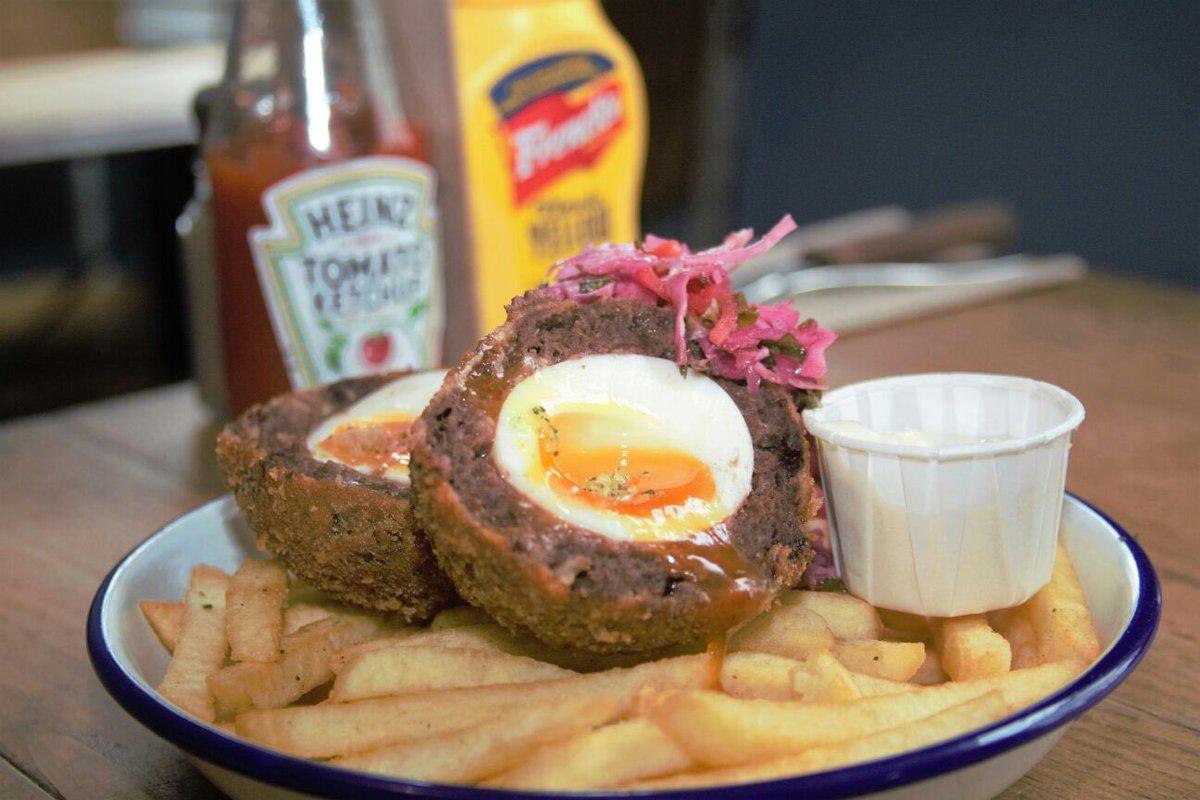 God damn our Scotch eggs are epic. 
#GooeyGoodness 
#FreeRange 
#YourPleasureIsHandPulled