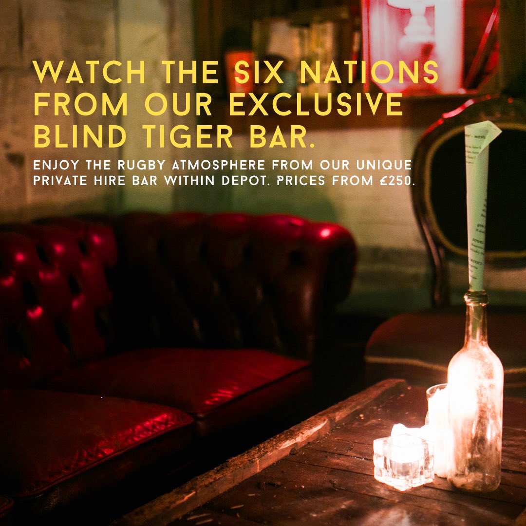 BlindTigerCDF's tweet photo. Don't forget we have our exclusive bar available for hire throughout The 6 Nations. Email bookings@depotcardiff for more info! #FANHUB 🏉🏉🏉 https://t.co/834VGbC0El