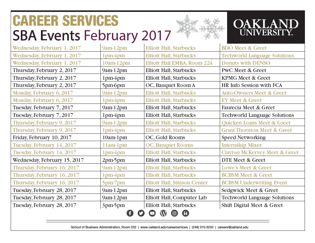 OUCareers's tweet photo. @OUBusiness- There are many networking opportunities coming up in February! Check out the lineup and save the dates- events start tomorrow! https://t.co/qnCWaRVpXP