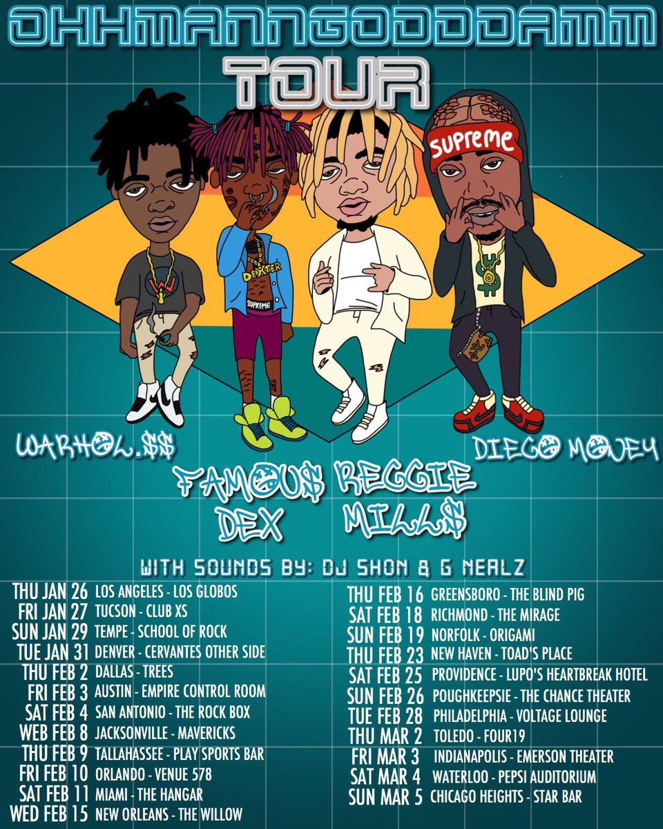 *DENVER* OHHMANNGODDDAMM TOUR TONIGHT <a href="/FamousDex/">Dexter🌊</a> <a href="/WARHOLSS/">WAR 🌊</a> <a href="/MillsReggie/">reggie mills</a> <a href="/1DiegoMoney/">YUNG SLIME</a> 
Pull up - tix at door: 2635 Welton Street Denver CO