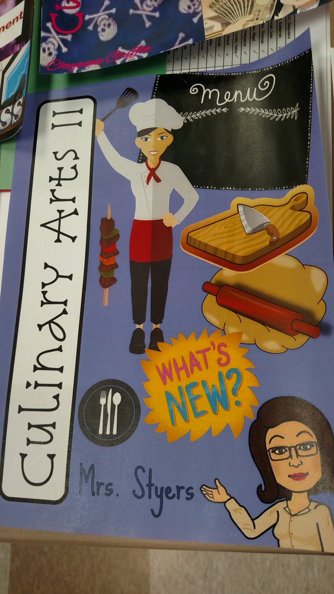 TechSavRichards's tweet photo. The @culinaryram template for Culinary Students! @Bitmoji @FHSRedRams #courseobjectives #studentengagement So pretty & colorful! https://t.co/orgQuurlOM