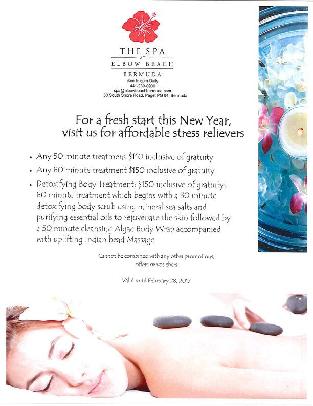 February Spa Promo! <a href="/ElbowBeach/">Elbow Beach, Bermuda</a> #Bermuda