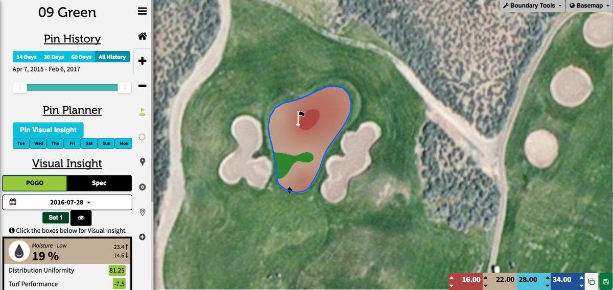 POGOTurfPro's tweet photo. POGO Turf Pro's new pin and setup tools with underlying visual insight conditions for better management. See it @GIS_2017 booth 1413 https://t.co/qfvjd6Dv20
